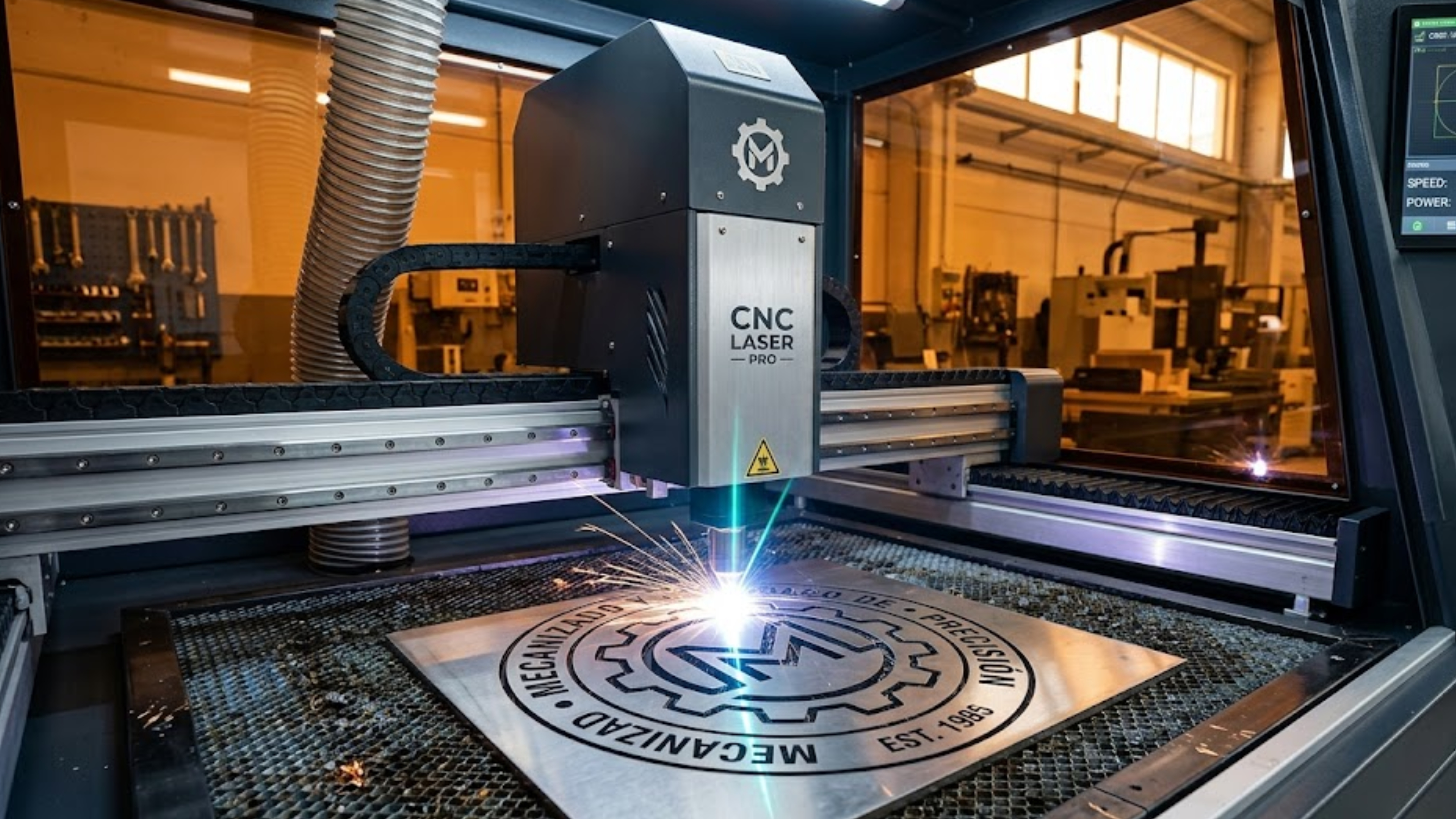 Proceso de grabado láser CNC